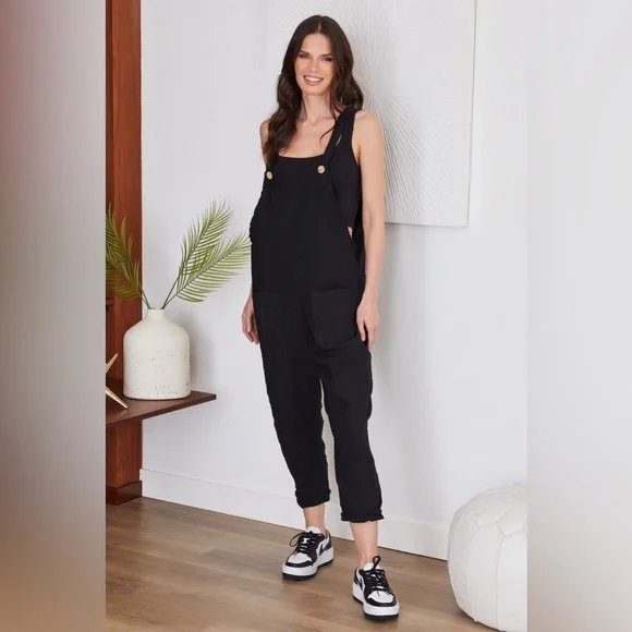 (G1127-SOL-CNDY) SOLID COMFY CRINKLE OVERALL - Picture 6 of 9